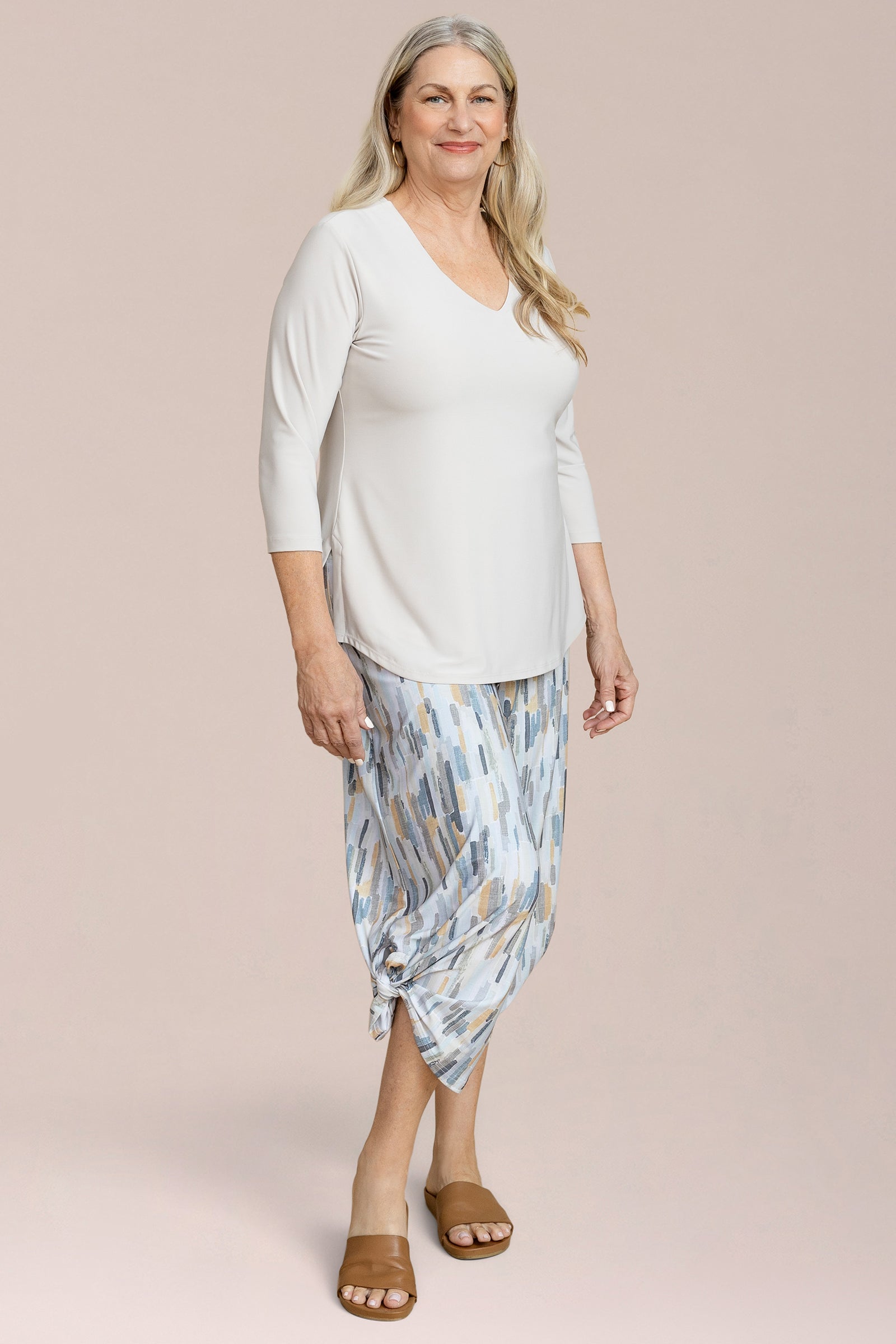 Side Slit Wide Capri