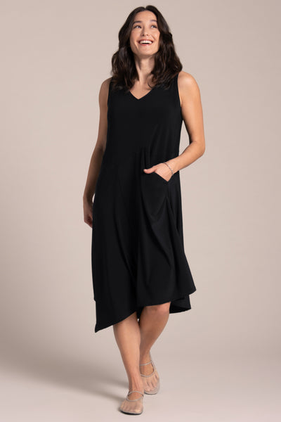 Sleeveless Slant Pocket Dress