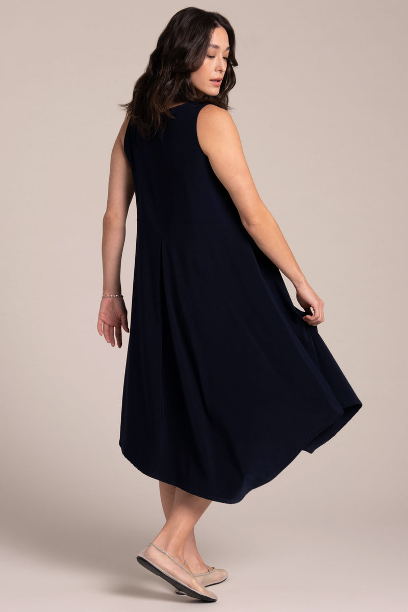 Sleeveless Slant Pocket Dress