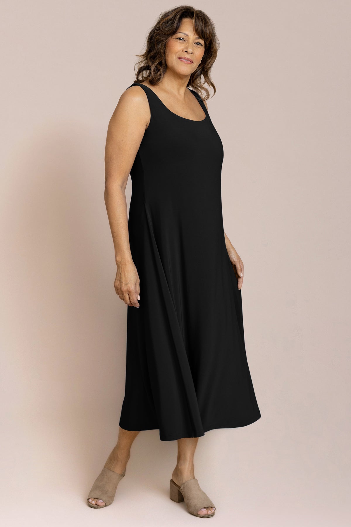 Sleeveless Square Neck Fit & Flare Dress