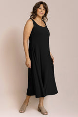 Sleeveless Square Neck Fit & Flare Dress