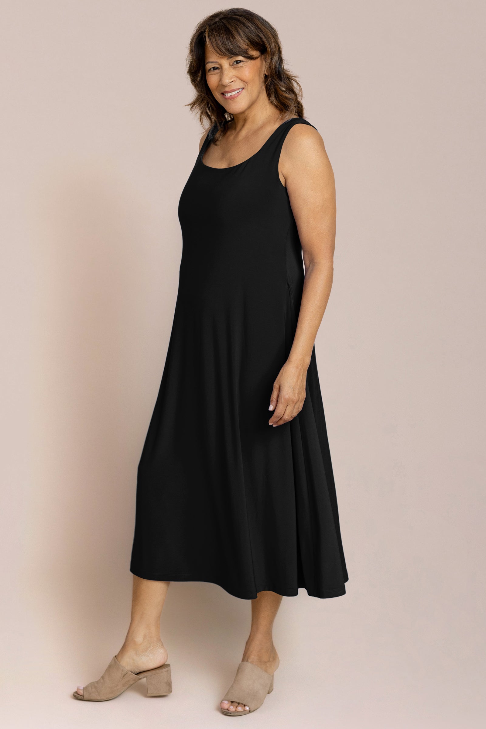 Sleeveless Square Neck Fit & Flare Dress