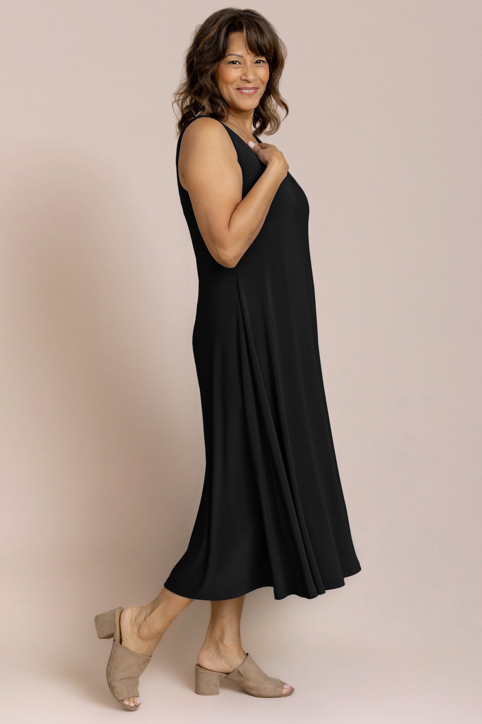 Sleeveless Square Neck Fit & Flare Dress