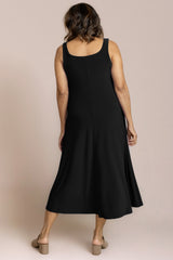 Sleeveless Square Neck Fit & Flare Dress