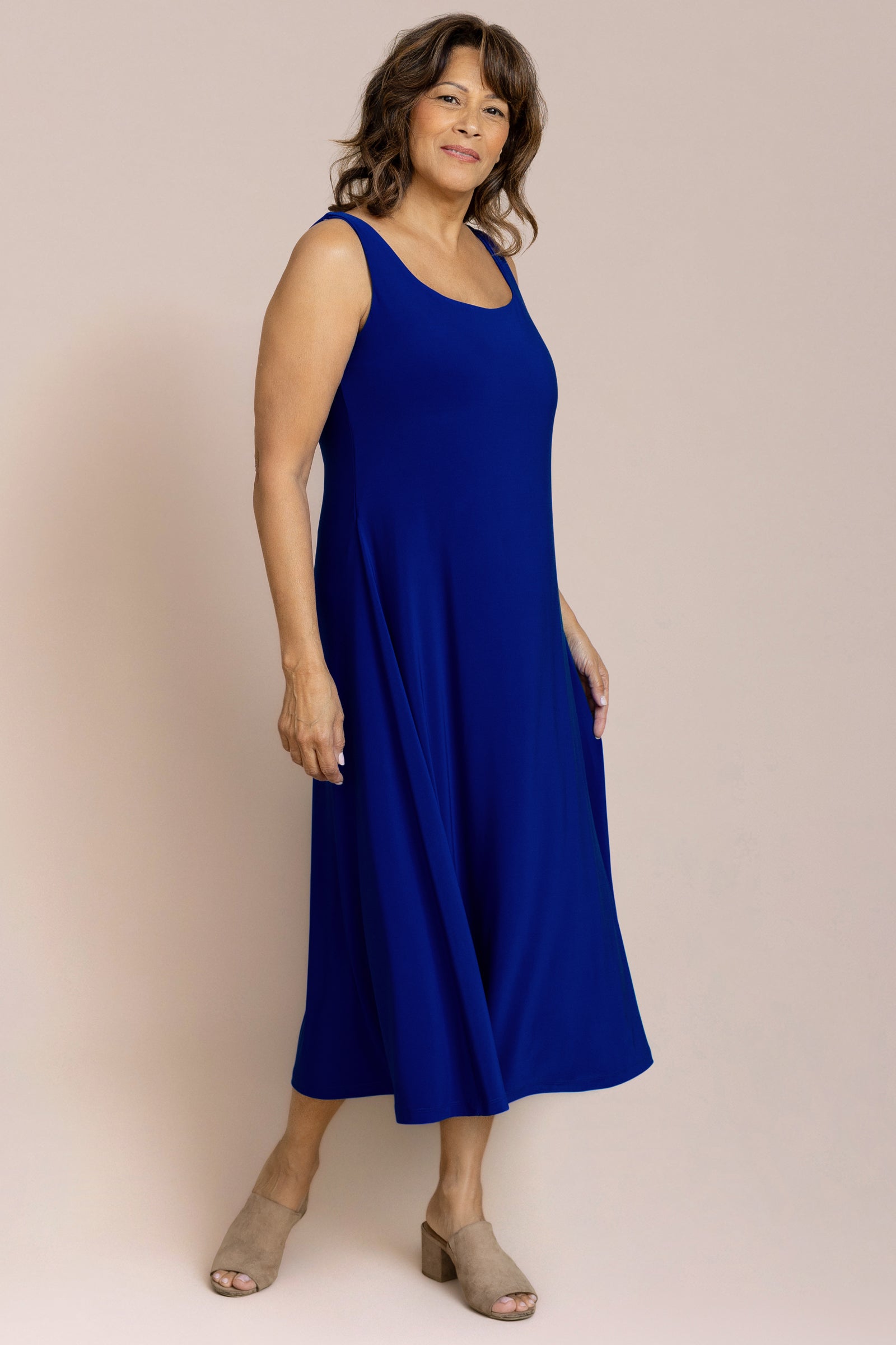 Sleeveless Square Neck Fit & Flare Dress