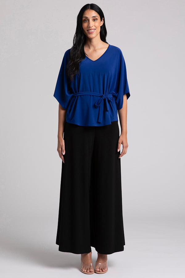 Slouchy V-Neck Top with Tie | Twilight