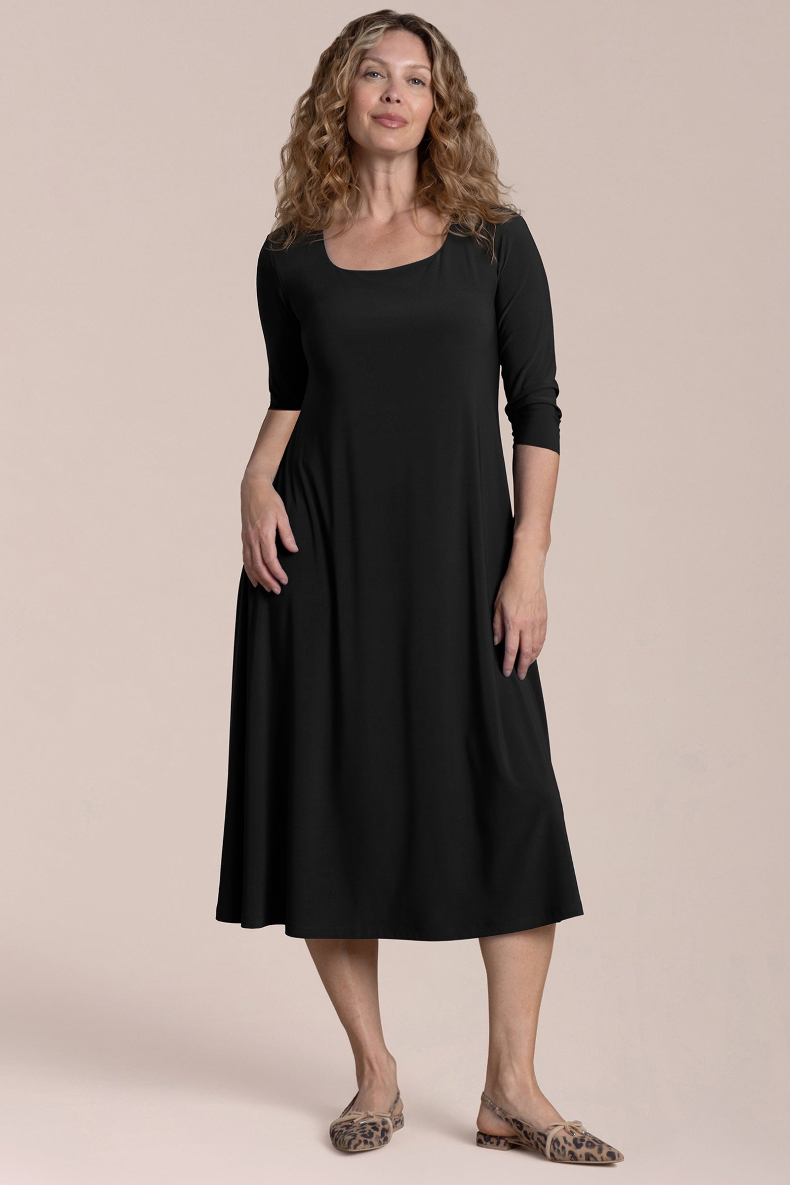Square Neck Fit & Flare Dress | Sympli US Square Neck Fit & Flare Dress | Sympli US