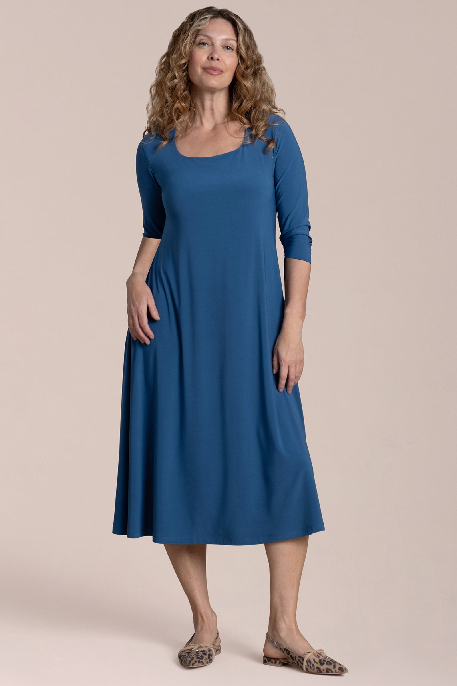 Square Neck Fit & Flare Dress | Sympli US Square Neck Fit & Flare Dress | Sympli US