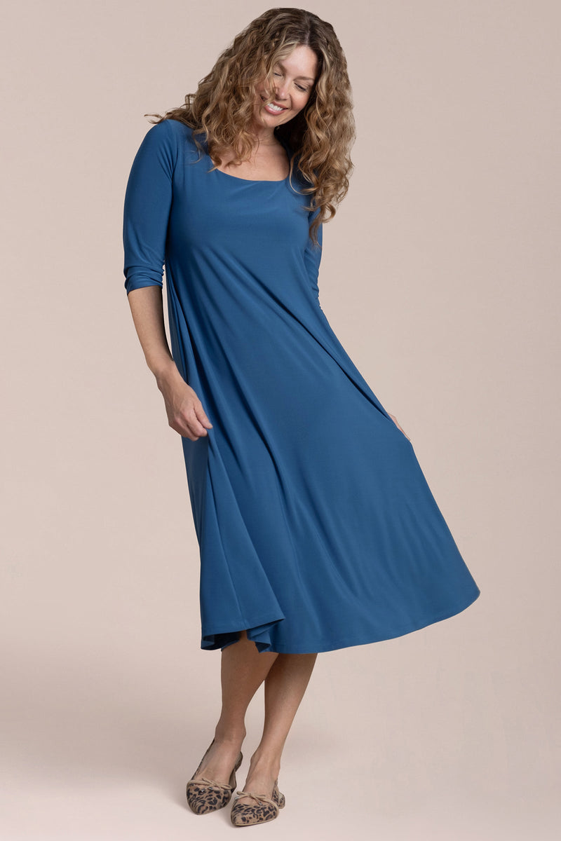 Square Neck Fit & Flare Dress Black-12 / 4