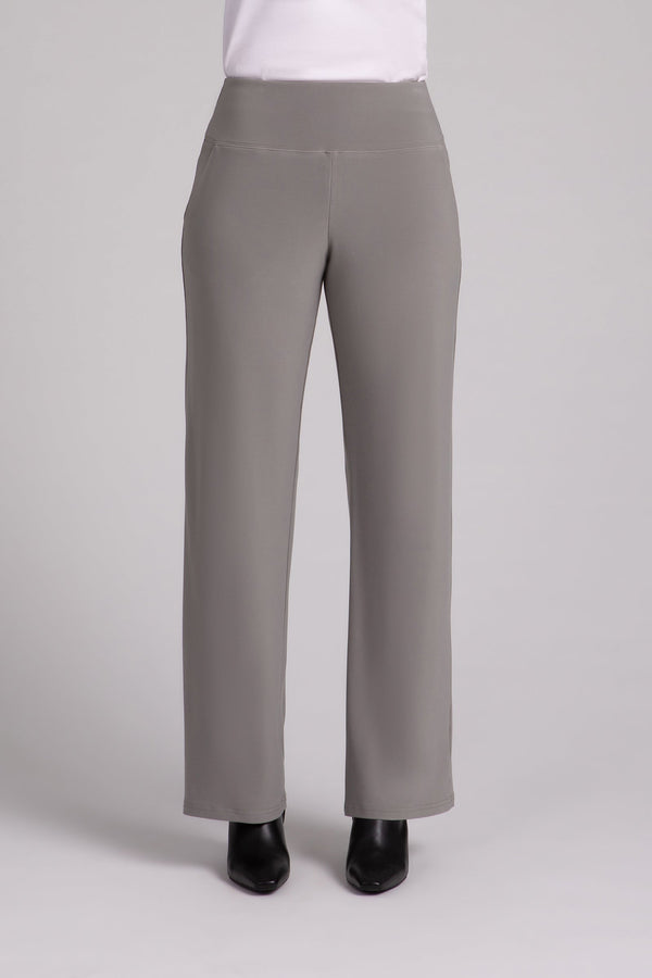 Straight Leg Pant with Yoke | Taupe