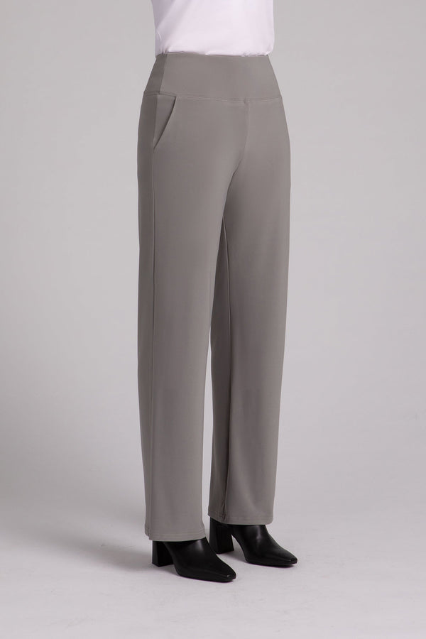 Straight Leg Pant with Yoke | Taupe