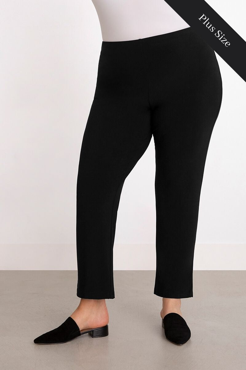 Jessica London Women's Plus Size Wide-leg Stretch Poplin Crop Pant - 12 W,  Black : Target